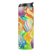 Happy Easter Eggs Festive Pattern Thermosbeker (Gedraaid links)