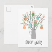 Happy Easter Eggs Floral Trees | FEESTDAGEN Briefkaart (Voorkant / Achterkant)