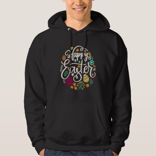 Happy Easter Eggs Hunting Cute Bunny Ear Rabbit  E Hoodie (Voorkant)