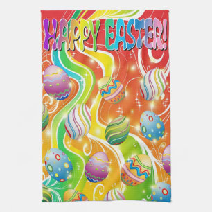 Happy Easter Eggs Ornamental Design Theedoek