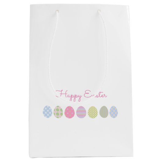 Happy Easter Eggs Sweet Spring Pastels Medium Cadeauzakje (Voorkant)