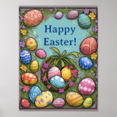 Happy Easter - Eitjes in mandje Poster (Voorkant)