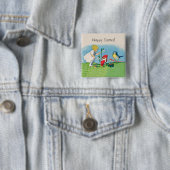  Happy Easter Elves Eggs Vierkante Button 5,1 Cm (In situ)