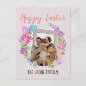 Happy Easter-familie, een foto van de oostelijke b Feestdagenkaart (Voorkant)