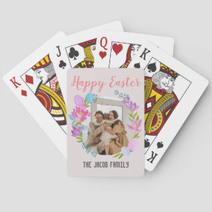 Happy Easter-familie, een foto van de oostelijke b Pokerkaarten
