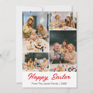 Happy Easter familie, vier foto-collage Feestdagenkaart