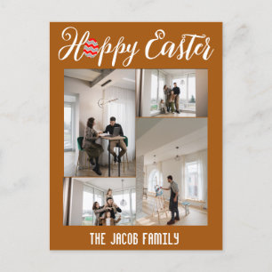 Happy Easter familie, vier foto-collage Feestdagenkaart