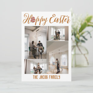 Happy Easter familie, vier foto-collage Feestdagenkaart