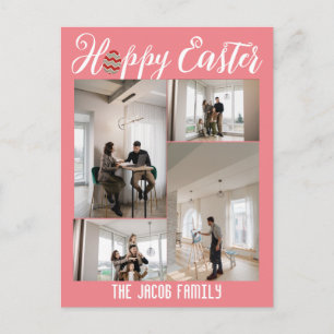 Happy Easter familie, vier foto-collage Feestdagenkaart