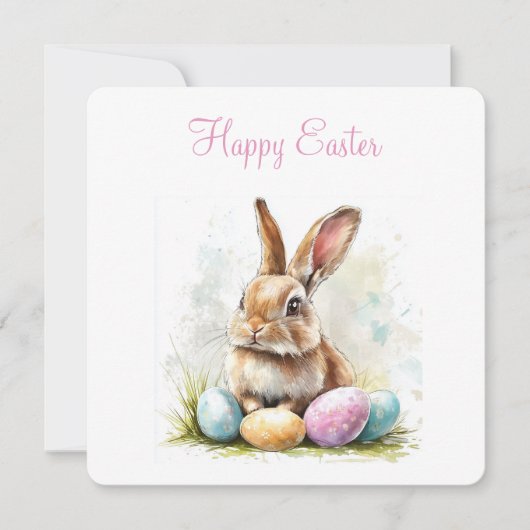 Happy Easter Flat Holiday Kaart (Voorkant)