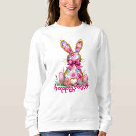 Happy Easter Floral Bunny Floral Easter Bunny Trui
