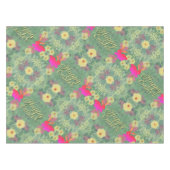 Happy Easter Floral Bunny Tafelkleed (Voorkant (Horizontaal))