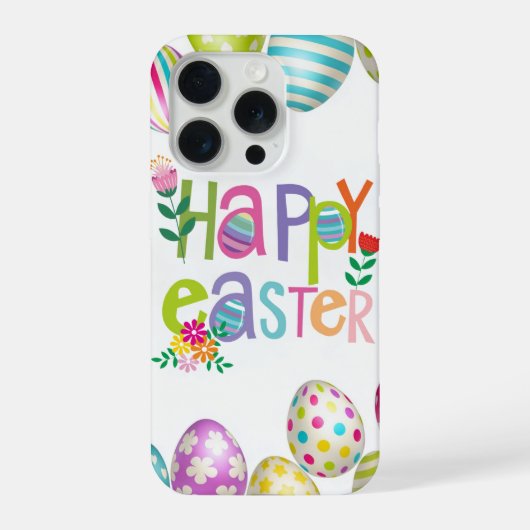 Happy Easter Floral Egg Pattern Phone Case (Verso)