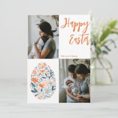 Happy Easter Floral Harmony Collage Feestdagenkaart (Staand voorkant)