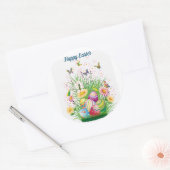 Happy Easter Floral Ronde Sticker (Envelop)