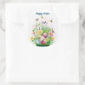Happy Easter Floral Ronde Sticker (Tas)
