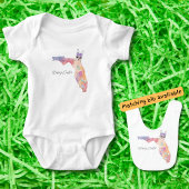 Happy Easter Florida State Pastel Eggs and Bunny Romper