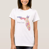 Happy Easter Florida State Pastel Eggs and Bunny T-shirt (Voorkant)