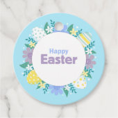Happy Easter Flowers and Eggs Bedankjes Labels (Voorkant)