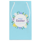 Happy Easter Flowers and Eggs  Klein Cadeauzakje (Achterkant)