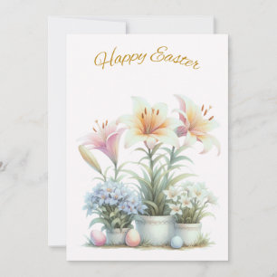 Happy Easter Flowers Easter Kaart
