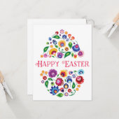 Happy Easter (folklore) aanpasbare flat Kaart (Voorkant / Achterkant in situ)