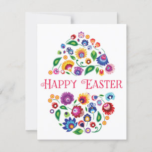 Happy Easter (folklore) aanpasbare flat Kaart