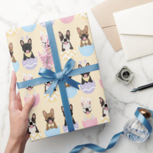 Happy Easter French Bulldog Pattern Cadeaupapier