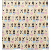 Happy Easter French Bulldog Pattern Douchegordijn (Voorkant)