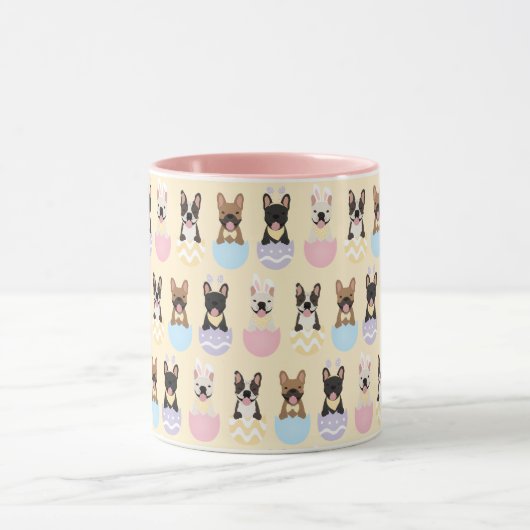 Happy Easter French Bulldog Pattern Mok (Midden)