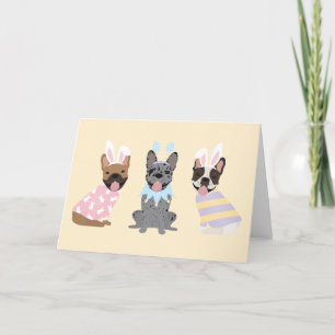 Happy Easter French Bulldogs Feestdagen Kaart