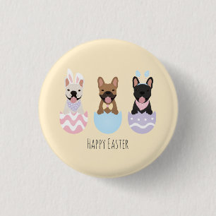 Happy Easter French Bulldogs Ronde Button 3,2 Cm