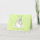 Happy Easter Friend Rabbit Custom Name Personalise Kaart (Voorkant)