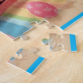 Happy Easter from Florida Flamingo Bunny on Beach  Legpuzzel (Zijkant)