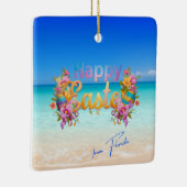 Happy Easter from Florida Tropical Beach Keramisch Ornament (Rechts)