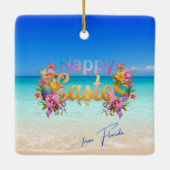 Happy Easter from Florida Tropical Beach Keramisch Ornament (Achterkant)