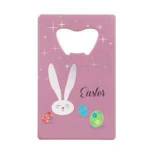 Happy Easter Funny Bunny Schattige Kredietkaart Flessenopener