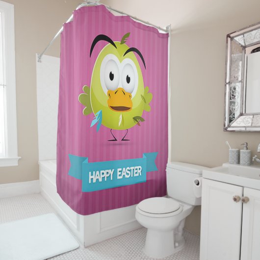 Happy Easter Funny Duck Douchegordijn (In situ)