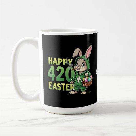 Happy Easter Funny Easter Bunny Design Wietliefheb Koffiemok (Links)