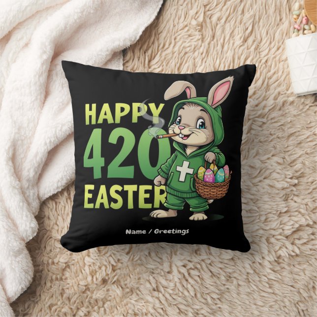 Happy Easter Funny Easter Bunny Design Wietliefheb Kussen (Deken)