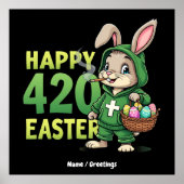 Happy Easter Funny Easter Bunny Design Wietliefheb Poster (Voorkant)