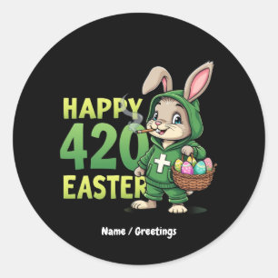 Happy Easter Funny Easter Bunny Design Wietliefheb Ronde Sticker