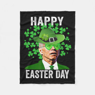 Happy Easter Funny Joe Biden Heart Gles St Patrick Fleece Deken