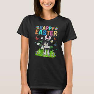 Happy Easter Funny Miniatuur Schnauzer Dog Pasen T-shirt