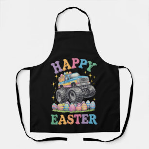 Happy Easter Funny Monster Truck Crush Eggs Schort