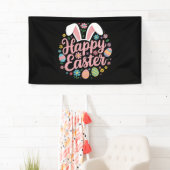 Happy Easter Gezegden Egg Bunny Spandoek (Insitu)