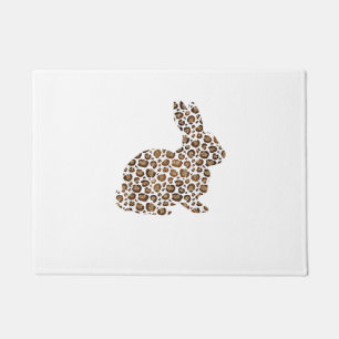 Happy Easter Gift Leopard Print Patroon Bunny Rabb Deurmat