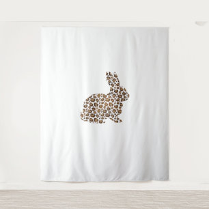 Happy Easter Gift Leopard Print Patroon Bunny Rabb Wandkleed