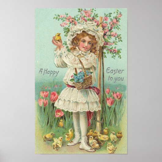 Happy Easter Girl Poster (Voorkant)