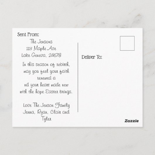 Happy Easter | Glas in lood en kruis Briefkaart (Achterkant)